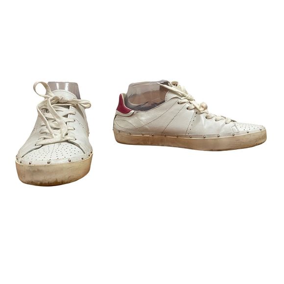 Rebecca Minkoff women's Michell studded white/pink sneakers sz 9 - Picture 1 of 12